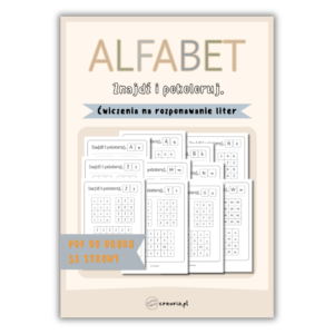 ALFABET | Znajdź i pokoloruj | rozróżnianie liter | PDF do druku