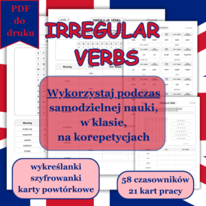 Czasowniki nieregularne | Irregular Verbs | język angielski | karty pracy do druku