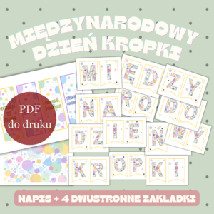 Dzień Kropki | Pastelowy Napis (Girlanda) i Zakładki Dwustronne | PDF do druku